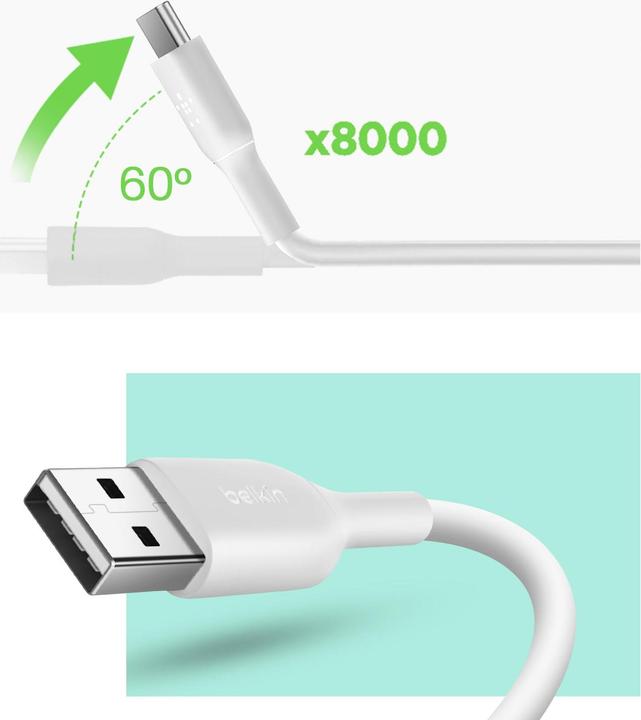 Actual product image Belkin Boost Charge USB-A - USB-C (2 m, USB 2.0)