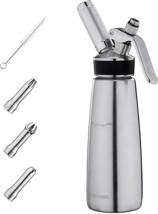 Immagine prodotto Navaris Sahnespender mit 3 Tüllen (0.50 l)