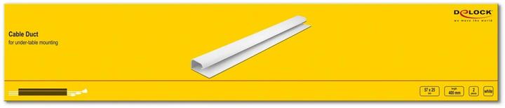 Actual product image Delock Cable duct for undercounter mounting 0.4 m x 57 mm White 2 pieces (Duct, 40 cm)
