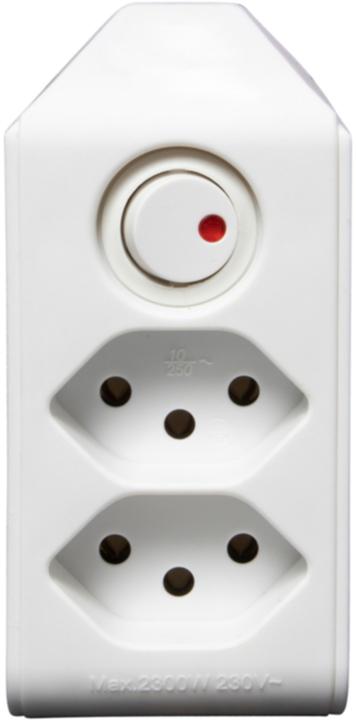 Image du produit Brennenstuhl cleverLINE fiche de dérivation double blanc avec interrupteur, orientable jusqu'à 300° (avec (Type 13, 2x)