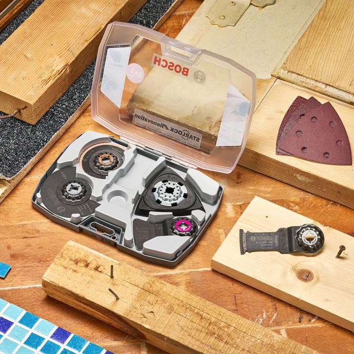 Produktbild Bosch Professional Zubehör Starlock Set für Renovierungsarbeiten, Expert for Wood Schleifblatt