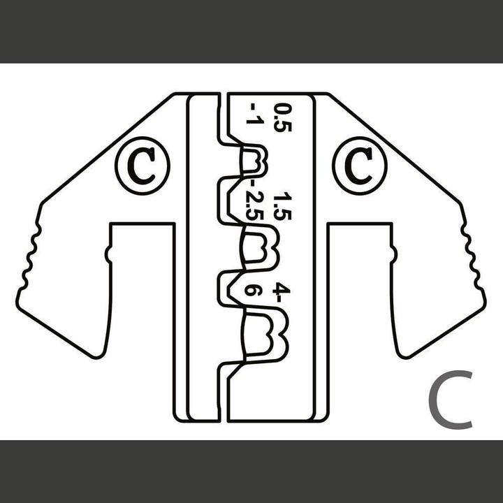 Produktbild Toolcraft PLE-0C Crimp-Einsätze Flachstecker Quetschbereich: 0.5 bis 6 mm² Passe