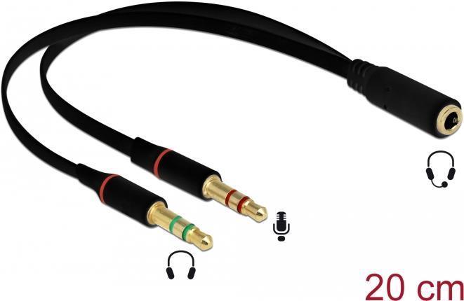 Actual product image Delock 2 x 3.5 mm jack - 3.5 mm socket (0.20 m)