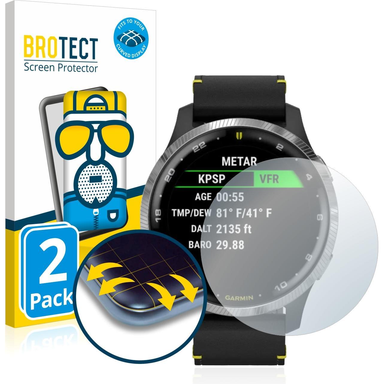 BROTECT Full-Cover Displayschutz Matt, Smartwatch Schutzfolie, Grau