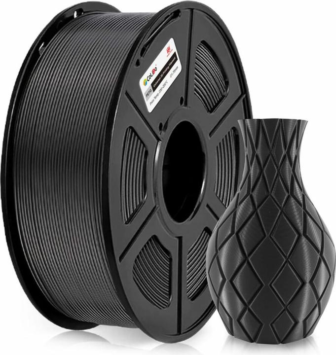 Immagine prodotto CoLiDo Cassetta di filamenti 3D PETG nero 1,75 mm 1 kg (PETG, 1000 g, Nero)