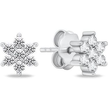 Brilio, Ohrringe, Silver - Charming silver earrings with clear zircons EA846W
