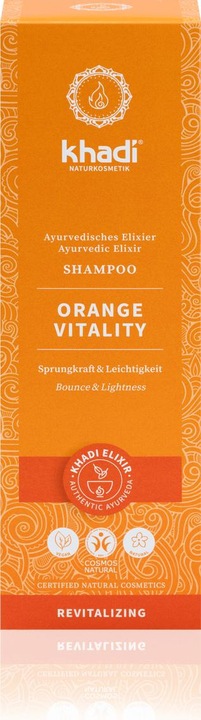 Actual product image Khadi Elixir Shampoo Orange Vitality 200 ml (200 ml, Liquid shampoo)
