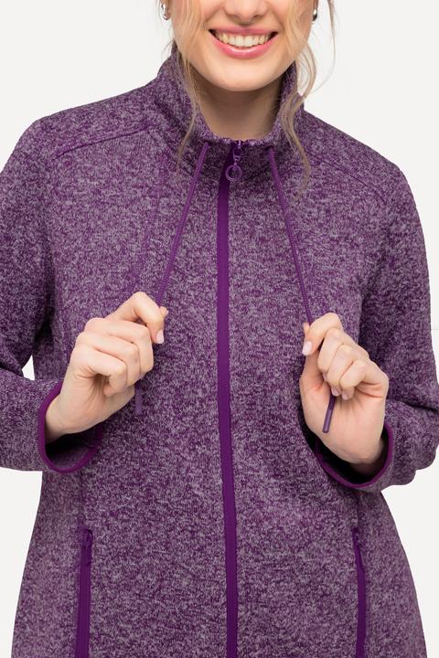 Image du produit Ulla Popken Veste en maille polaire, motif losantes, col montant et poches zippées (62)