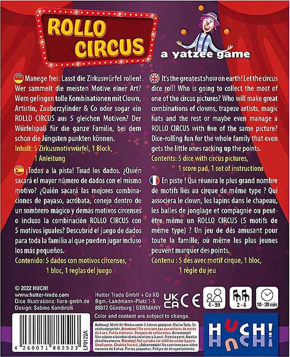 Actual product image Rollo Circus f e (English, French, German, 2 - 6 Players)