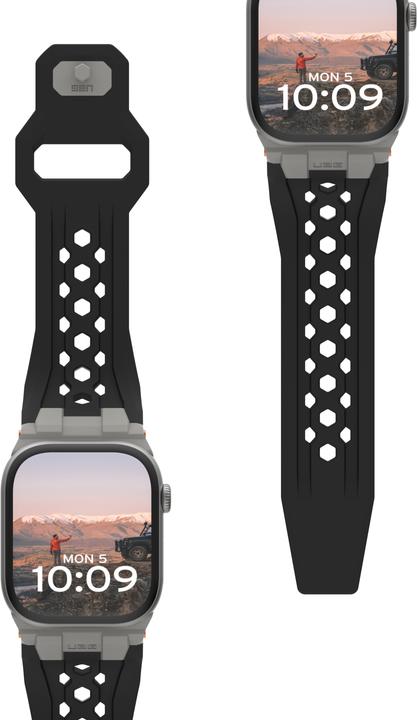 Produktbild UAG Urban Armor Gear Monarch Strap| Apple Watch Ultra/42/44/45/46mm| schwarz/titan (194158114036) (Silikon)