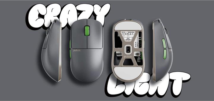 Image du produit Pulsar X2 CrazyLight Gaming Mouse - Volt Shadow gaming muis 32,000 DPI, 8000 Hz (Filaire, Sans fil)