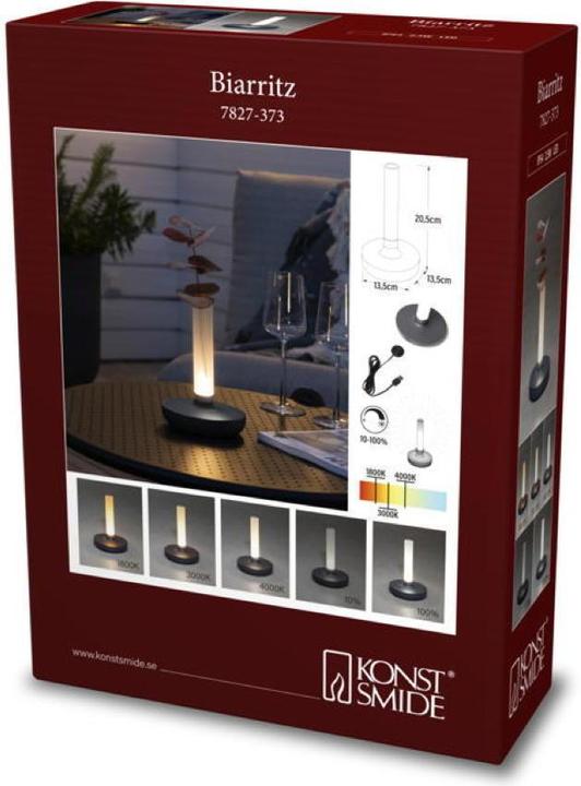 Produktbild Konstsmide Akku-LED Biarritz dunkelgrau Indoor/Outdoor 7827-373