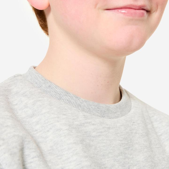 Produktbild Domyos Sweatshirt Kinder Rundhalsausschnitt warm - hellgrau (140)