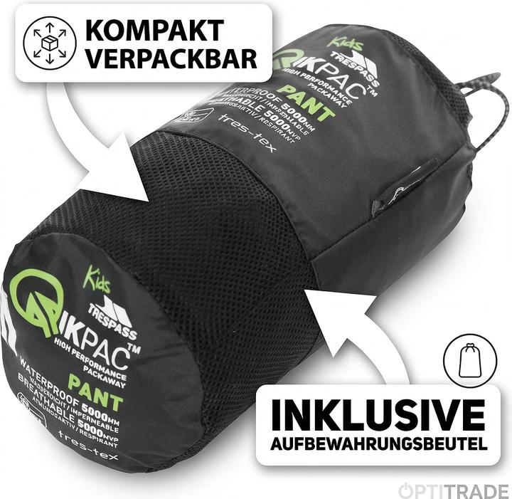 Actual product image Trespass QIKPAC Rain Trousers - UNISEX (XXL)