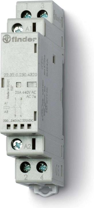 Finder Installation contactor 230VAC/DC,2S,LED 22.32.0.230.4320