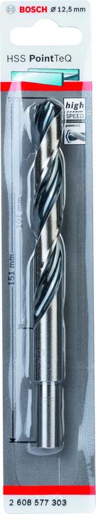 Produktbild Bosch Professional Zubehör Metallspiralbohrer HSS PointTeQ, DIN 338, mit reduziertem Schaft, 12,5 mm (12.5 mm)
