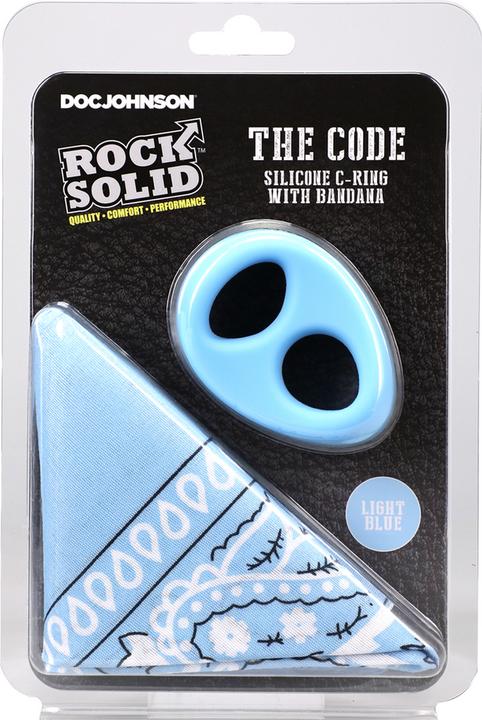 Immagine prodotto Doc Johnson The Code - Silicone Cockring with Bandana - Light Blue (4.60 cm)