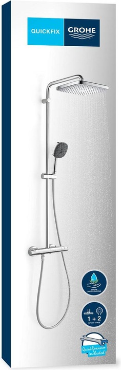 Produktbild Grohe Vitalio Comfort 250 Duschsystem mit Thermostatbatterie und Vitalio Comfort 110 Handbrause, inkl. Mon