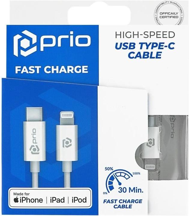 Actual product image prio USB-C to Lightning charging cable (1 m, USB 4.0, 18 W)
