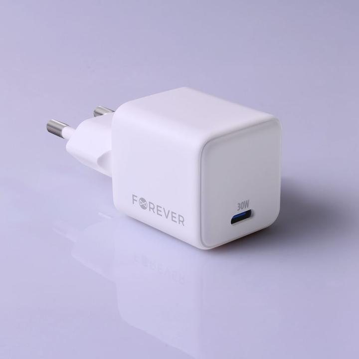 Actual product image Forever TC-08-30C GaN PD QC charger 1x USB-C 30W white (30 W, 1 portion)