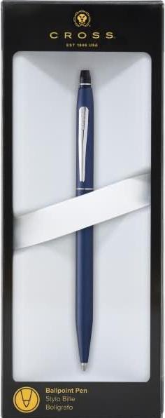 Actual product image Cross Click navy blue lacquer biros (Blue, Chromed, 1x)