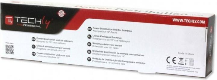 Image du produit Techly I-CASE STRIP-81V2 Unité de distribution d'alimentation (PDU) 8 sorties CA 1U