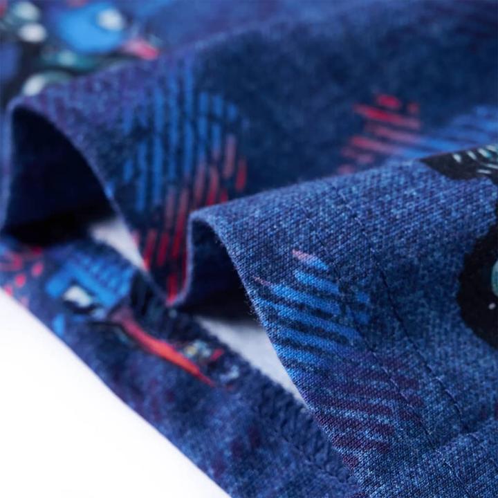 Immagine prodotto vidaXL Maglietta da bambino blu scuro melange 104,Materiale: 100 (104)