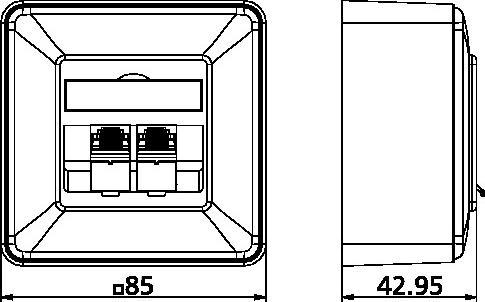 Produktbild Metz Connect E-DAT modul 8/8(8) AP - Wanddose - RJ-45 X 2