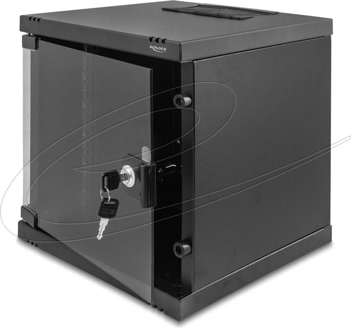 Produktbild Delock 10" Netzwerkschrank 6 HE mit Glastür zur Stand- oder (6 HE, 10 Zoll Rack)