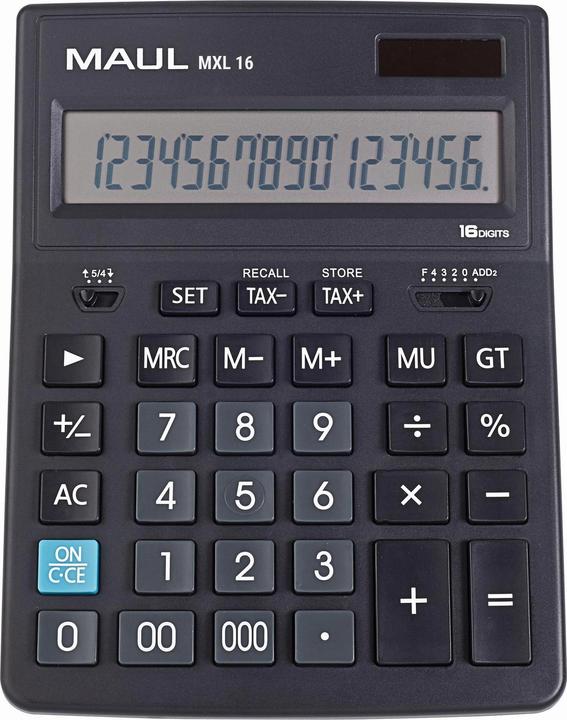 Image du produit Maul Calculatrice de poche MXL16 noire (Cellules solaires)