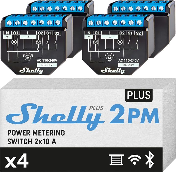 Image du produit Shelly Actionneur de commutation WLAN Plus 2PM WiFi-Switch, 4 pièces (Actionneur de commutation)