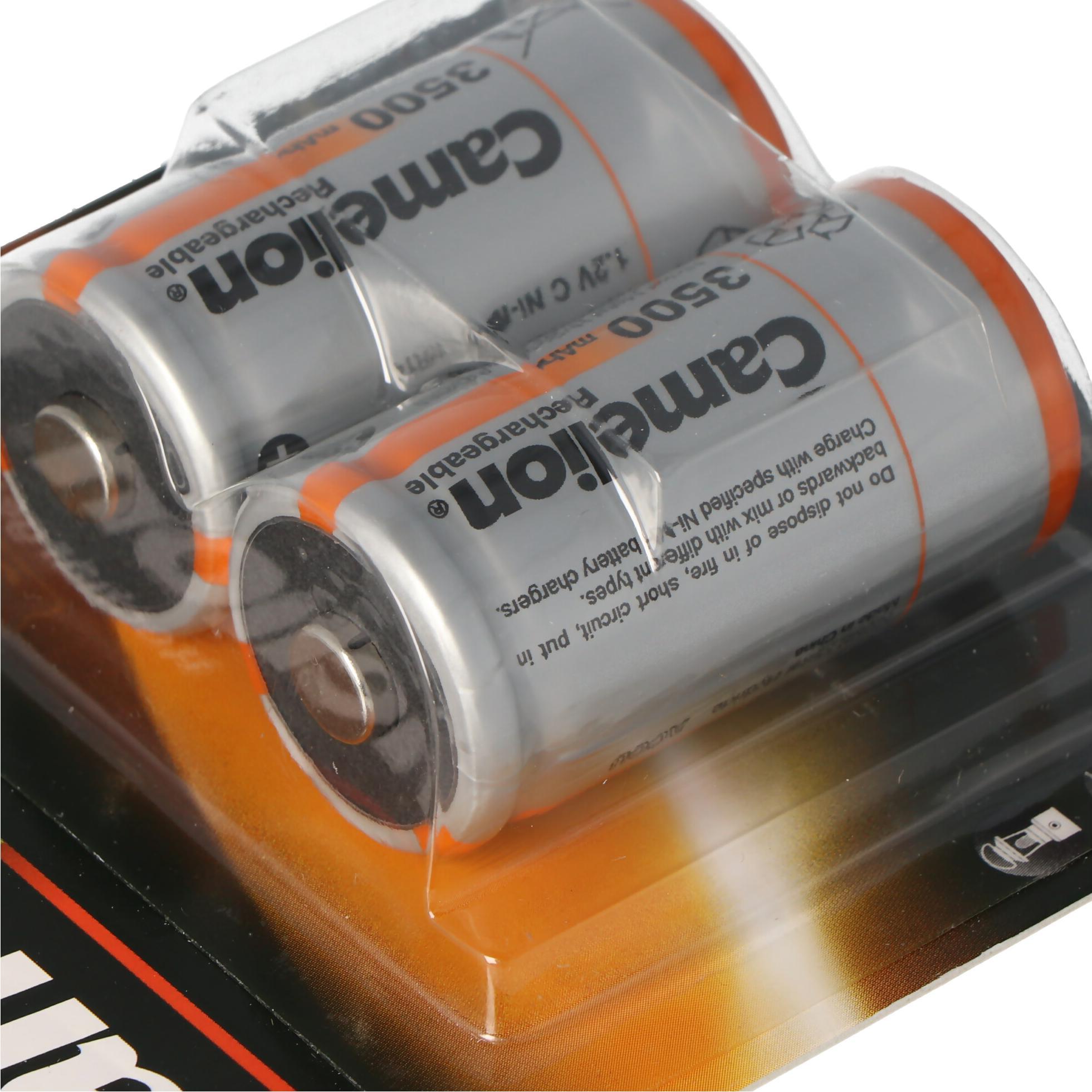 Thumbnail - Camelion Akku HR14 C 3500mAH (2 St.) (2 Stk., C, 3500 mAh, Akku), Akku Ladegerät