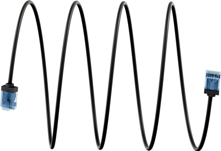Produktbild Goobay Ultraflexibles CAT 6A Patchkabel, slim, U/UTP, schwarz (U/UTP, CAT6a, 0.25 m)