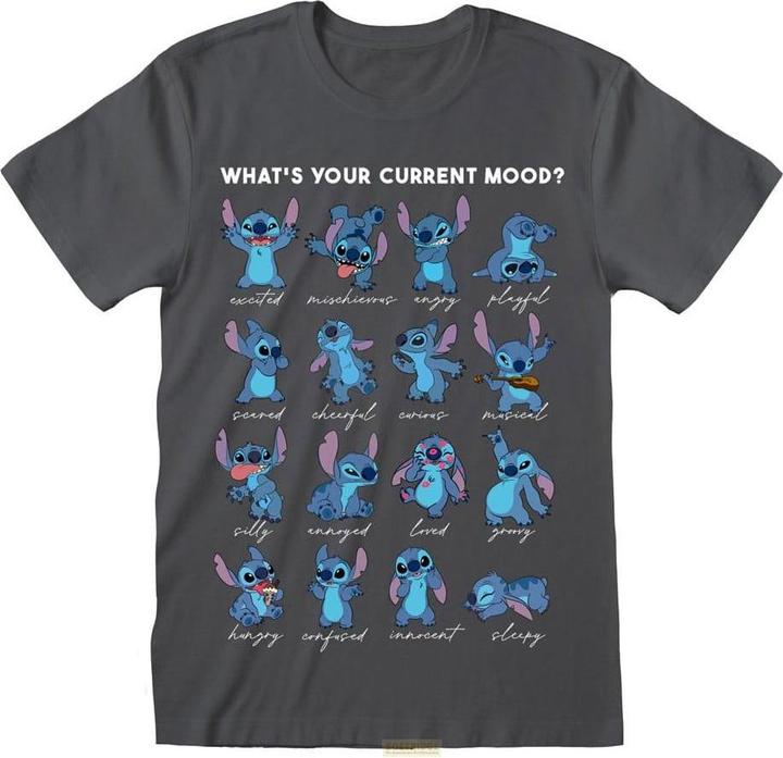 Immagine prodotto Heroes Inc Lilo & Stitch T-Shirt Stitch Emotions Charcoal Grösse L (L)