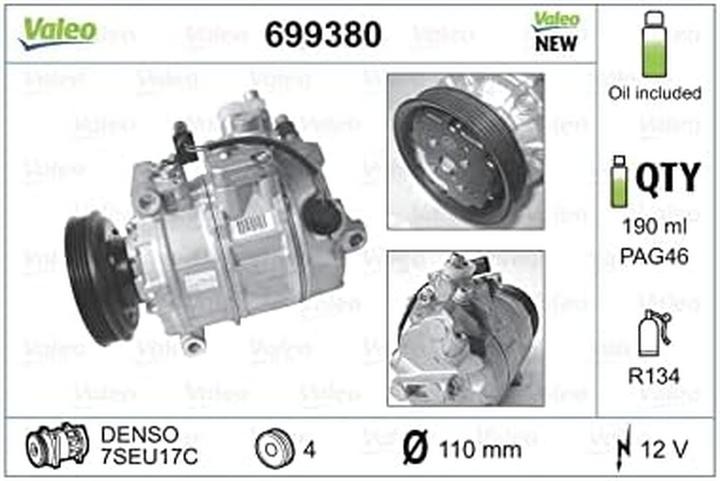 Actual product image Valeo 699380 Compressor, airconditioning