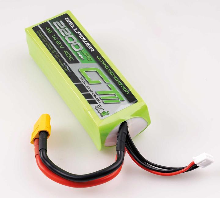 Actual product image Wellpower LIPO AKKU ULTIMA GT II 2200 mAh / 14,8 Volt 4S 40/80C CH5/8 XT-60 (14.80 V, 2200 mAh)