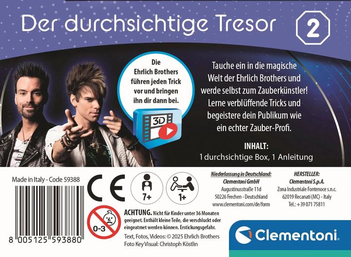Actual product image Clementoni Ehrlich Brothers Mini Magics DurchsichtigerTresor