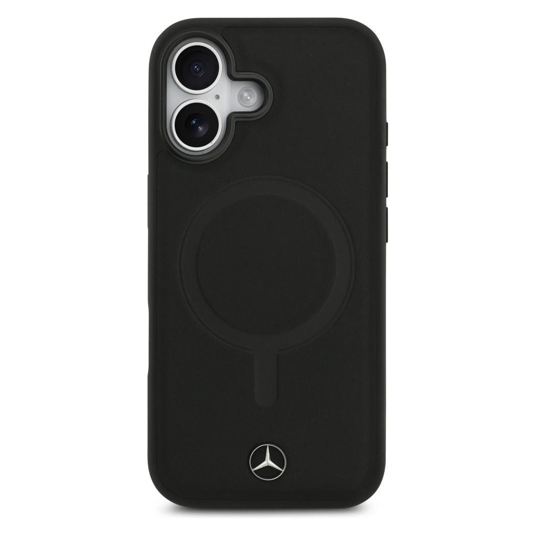 Mercedes Etui Plain Smooth Leather MagSafe Do IPhone 17 Czarny (Apple IPhone 17), Smartphone Hülle, Schwarz