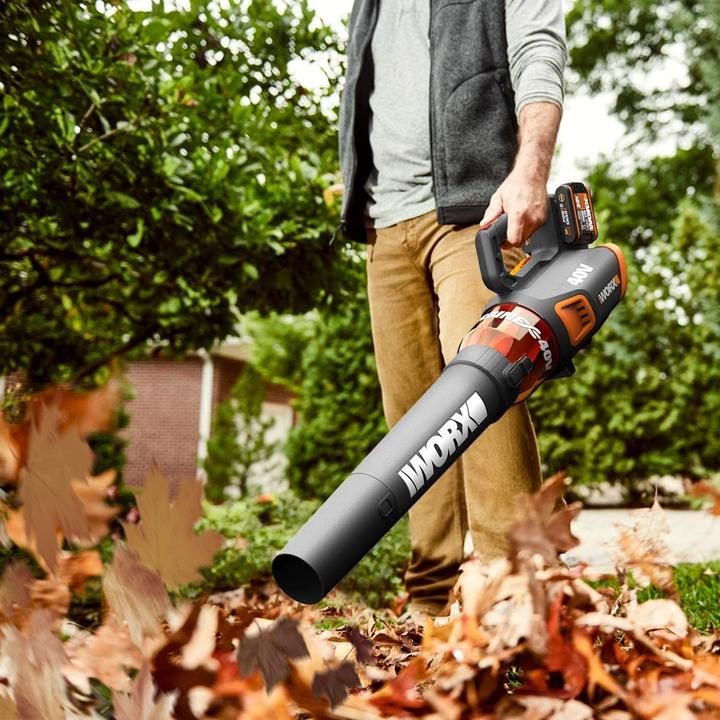 Produktbild Worx Akku Laubbläser WG584E mit Turbinentechnologie (inkl. 2x 2Ah Akkus) (Akkubetrieb, Laubbläser)