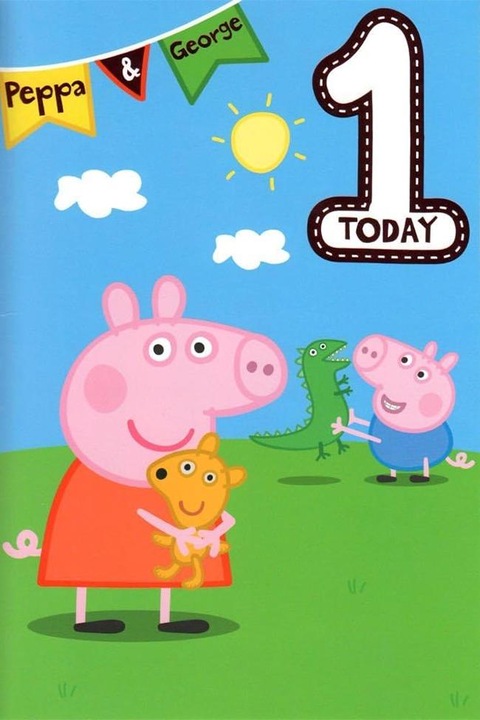Immagine prodotto Peppa Pig 1° Compleanno Biglietto di Compleanno (10 pz.)