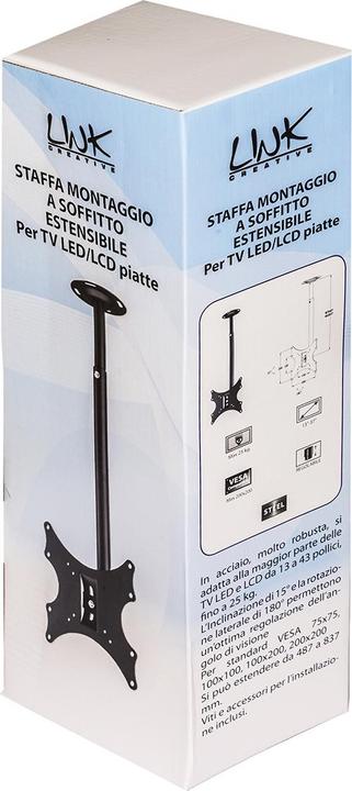 Image du produit STAFFA TV 13"/43" ESTENSIBILE 200 FINO A 25KG SOFFITTO (Plafond, 25 kg, 13" - 43")