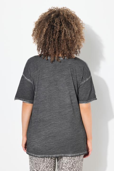 Produktbild Ulla Popken T-Shirt, oversized, Rüschen-Brusttasche, Halbarm (62)