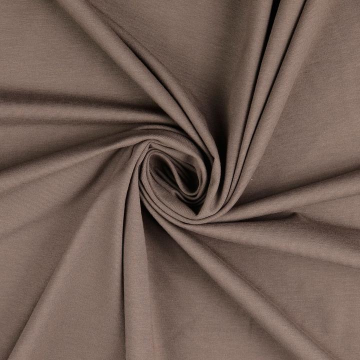 Actual product image Stoffrestposten Cotton jersey - Smoke brown - Minimum selling quantity: 1 metre