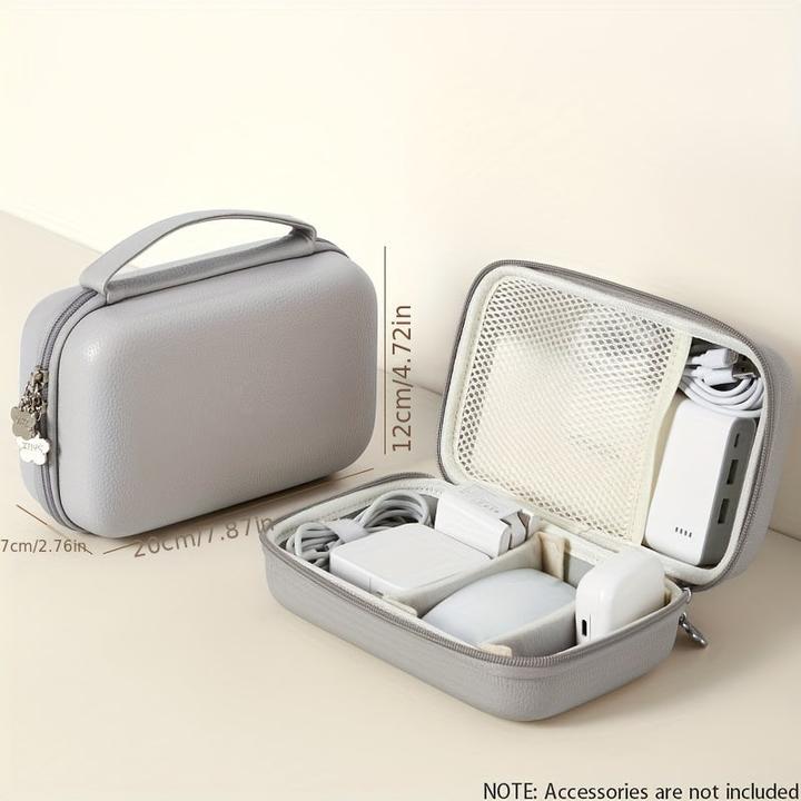 Actual product image Only-Bags.Store EVA leather laptop charger adapter organiser: hard-shell case for electronic accessories and