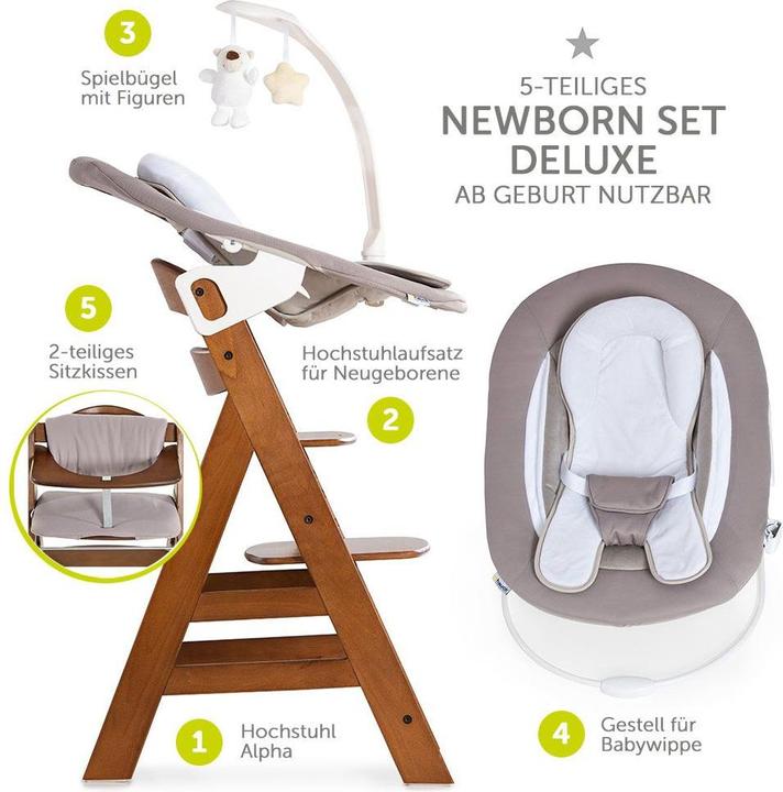 Immagine prodotto Hauck Seggioloni Alpha Plus Walnut Newborn Set Deluxe - 4 pezzi. (Seggiolone booster)