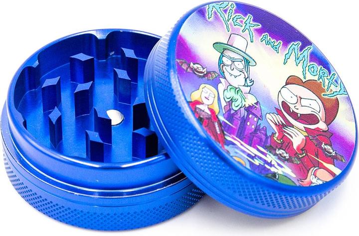 Produktbild BestV Rick and Morty Aluminium Grinder Blue 2 Parts 50mm