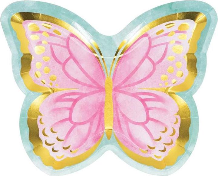 Actual product image Creative Party Assiettes en forme de Papillon (8x)