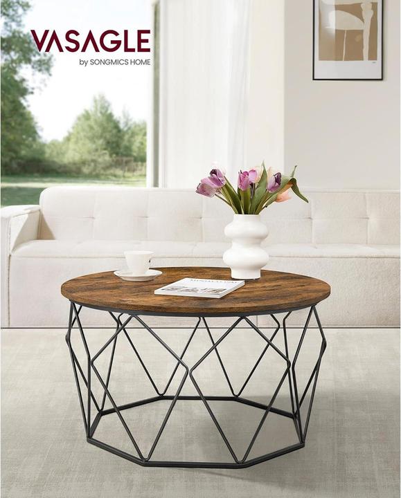 Image du produit Vasagle Couchtisch 80 x 45 cm, Schwarz/Braun (80 x 80 x 45 cm)