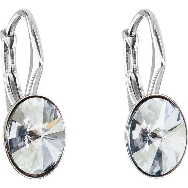 Evolution Group, Orecchini, - Silver oval earrings with Swarovski crystals 31276.5ue shade, (Argento)