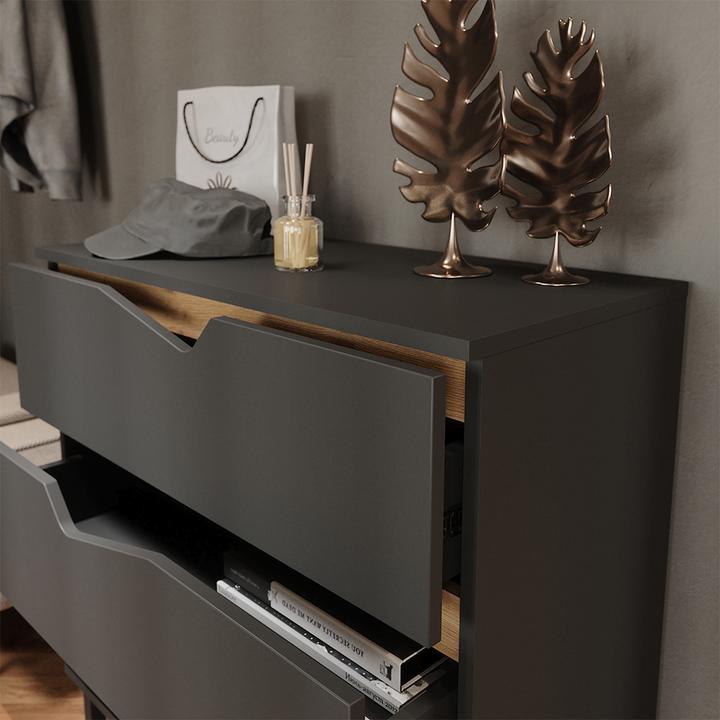 Produktbild Vicco Kommode Marelle, Anthrazit/Artisan/Artisan, 80 x 81.2 cm mit 3 Schubladen (80 x 38 x 81.20 cm)